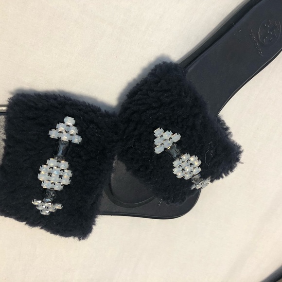 Tory Burch black with stones very nice slipper size 7NEW NEVER WORN - Picture 2 of 7